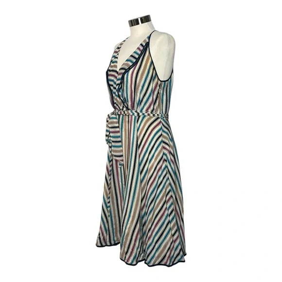 ANTHROPOLOGIE GIRLS FROM SAVOY GULL WING STRIPED SLEEVELESS SILK DRESS - Picture 6 of 15